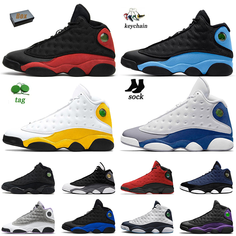 

Top Fashion Jumpman13 13s Basketball Shoes University Blue Gold Black Flint 13 Obsidian Playoff hyper Royal Mens Women Jorden13s High Bred Sneakers With Box 36-47, D35 atmosphere grey 40-47