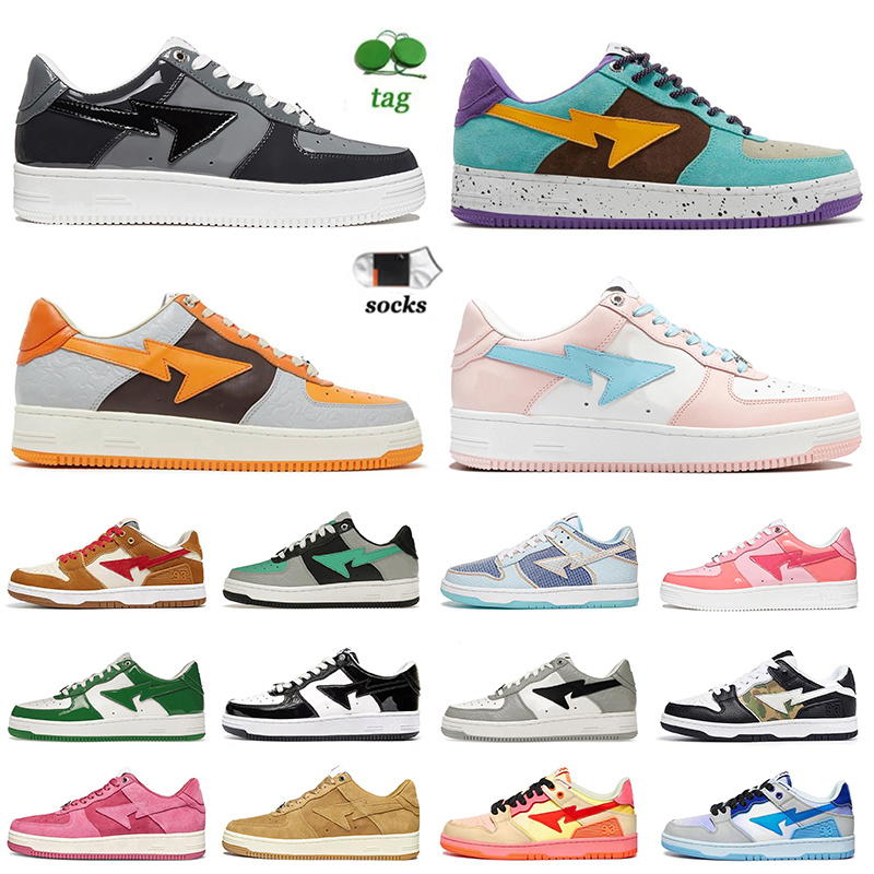 

Baped mens women running shoes platform sneakers Bapestas Sk8 Stas Black White Green Orange Bapesta Dunks Lows Sports Trainers Plate-forme Outdoor Sports, B27