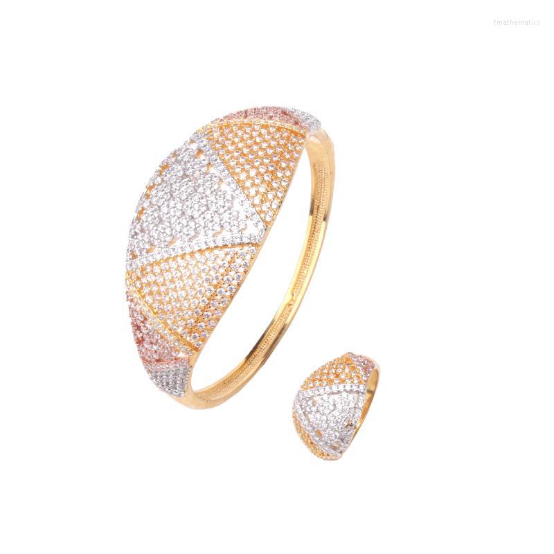 

Bangle Luxury Fashion Classic Multicolor Bracelet Ring Copper Zircon Jewelry Bride Wedding Party In Dubai Africa B1107Bangle