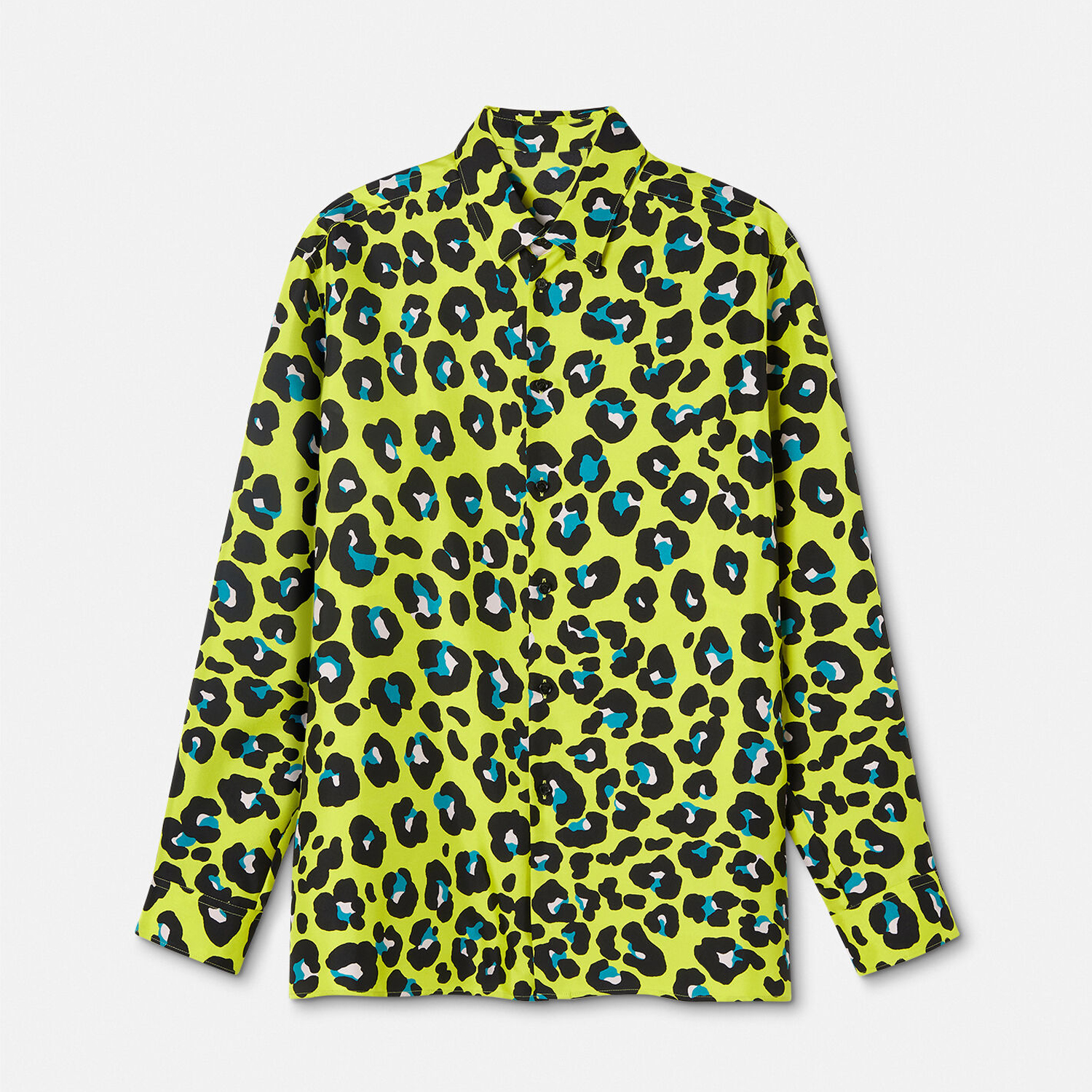 

DAISY LEOPARD SHIRT Mens Designer Shirts Brand Clothing Men Long Sleeve Dress Shirt Hip Hop Style Quality Cotton Tops 104076, Green