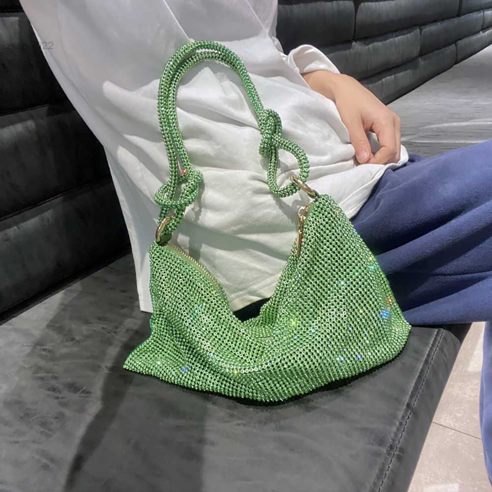 

Handle Rhinestones Evening Clutch Bag silver Shiny Crystal Dinner Party Wedding Purses and Handbag Luxury Designer Shoulder Bags