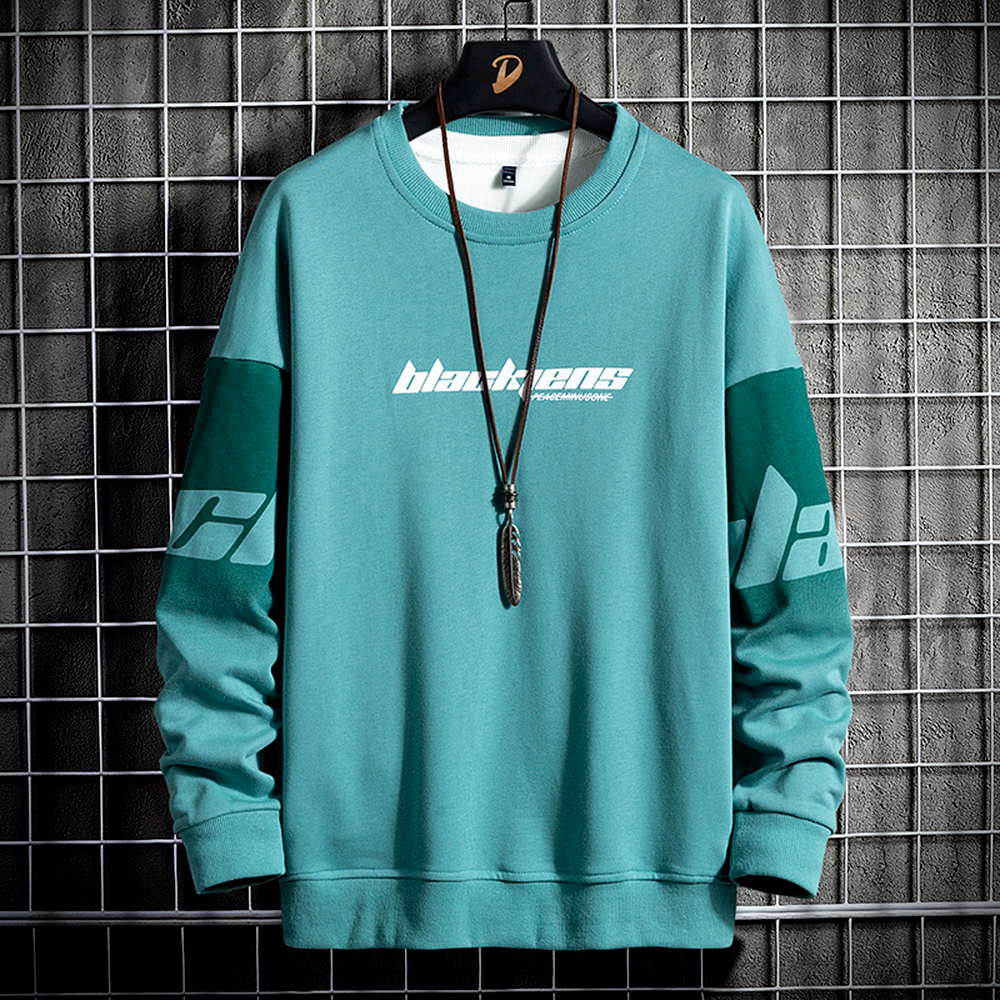 

Sweatshirts Men Hip Hop Casual Long Sleeve Shirts High Streetwear Men Fashion Clothing Trends New Korean Style O-neck Sweatshirt, Gray