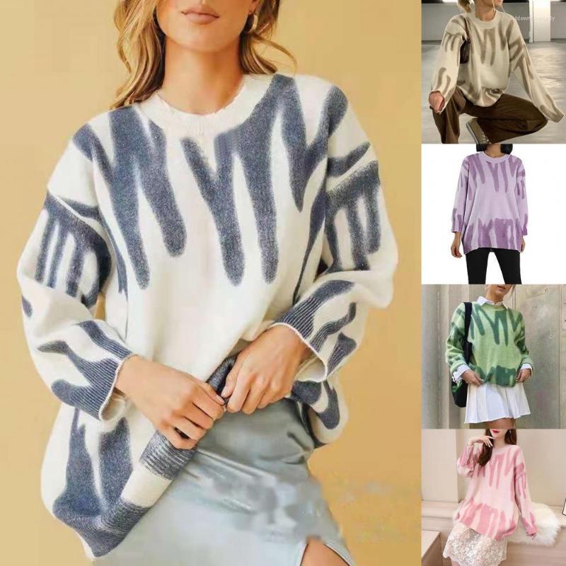 

Women's Sweaters Classic Knitted Pullover Print Oversized Top Loose Fit Plush Sweater, Pink