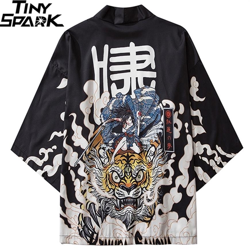 

Japanese Kimono Jacket Tiger Samuri Harajuku Hip Hop Men Japan Style Streetwear Jacket Summer Thin Clothing Loose Kimono 2011242008, A226038