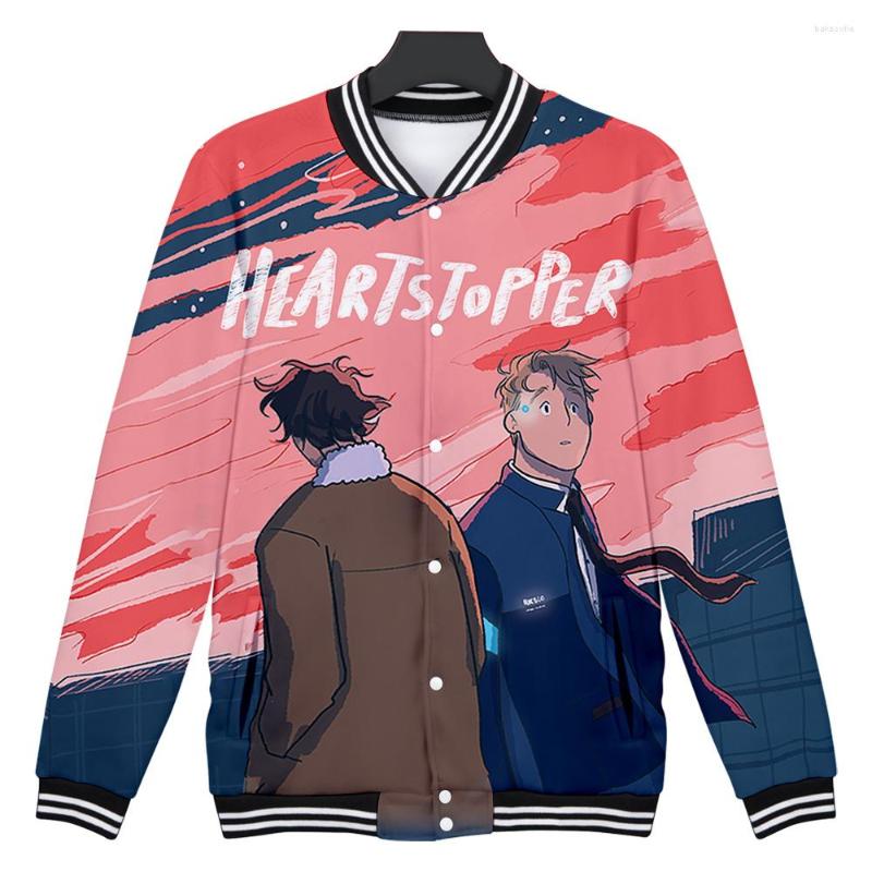 

Men's Hoodies Heartstopper Manga Baseball Uniform Sweatshirt Women Men Jacket Long Sleeve Harajuku Streetwear 3D Clothes Plus Size, Picture shown