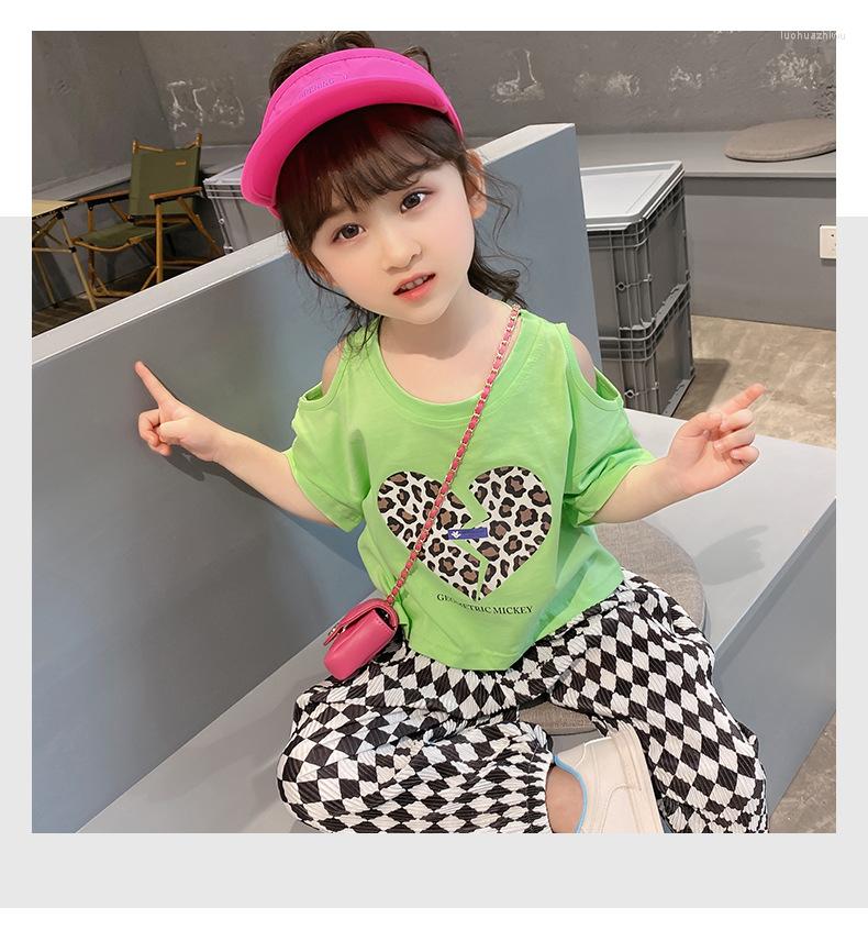 

Clothing Sets 2022 Baby Girl Set Toddler Girls Summer Cartoon Top Plaid Pant Outfits Suit Children, Pink