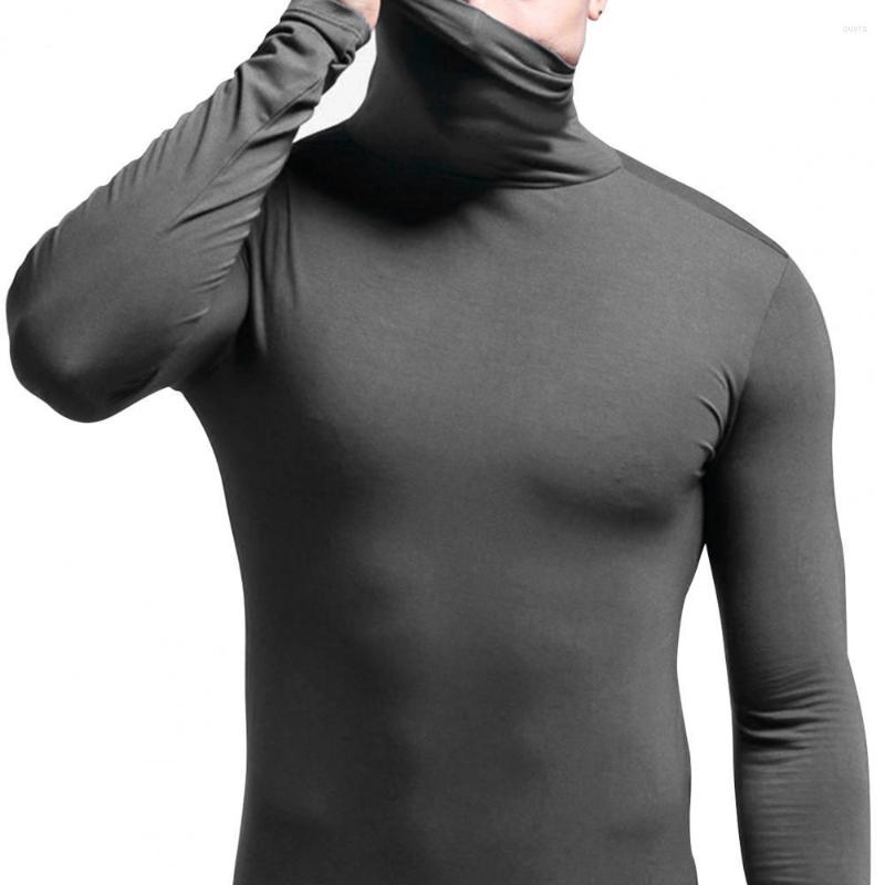 

Men's T Shirts Men Base Shirt 2022 Solid Color High Collar Casual Elasticity Long Sleeve Autumn Top For Inner Wear, Black