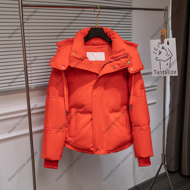 

Paris Designer luxury Women Classic Outdoor Down jackets Winter Coat Solid Color Thicken Woman Clothing Keep Warm Windproof Unisex Jacket For Man -XL, Orange