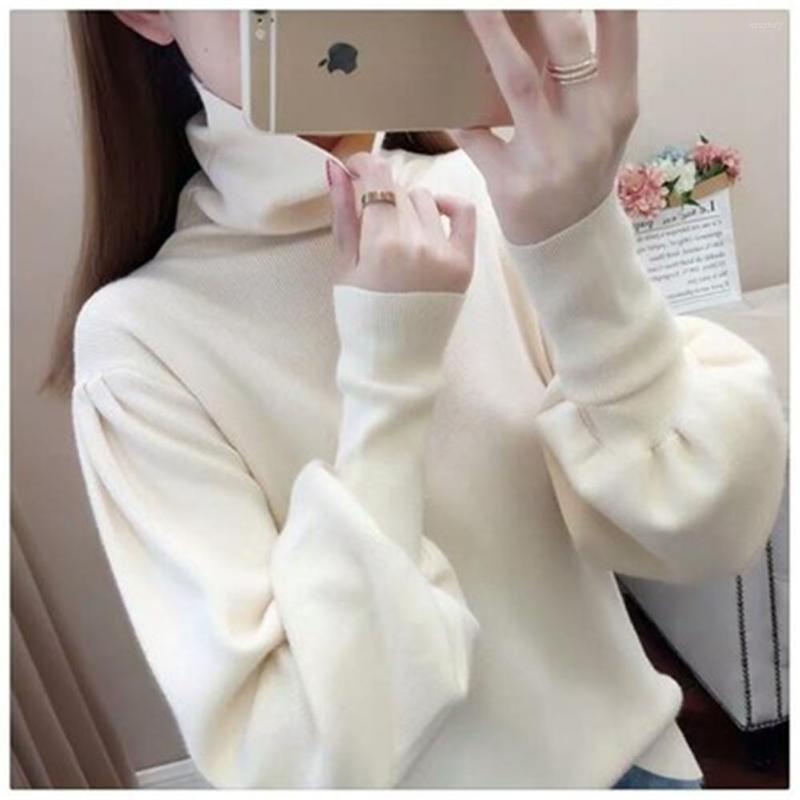 

Women' Sweaters Female Clothes Knitted Pullover Jumper Tops Korean Women 2022 Autumn Winter Turtleneck Solid Color Full Sleeve Slim Fit, Black