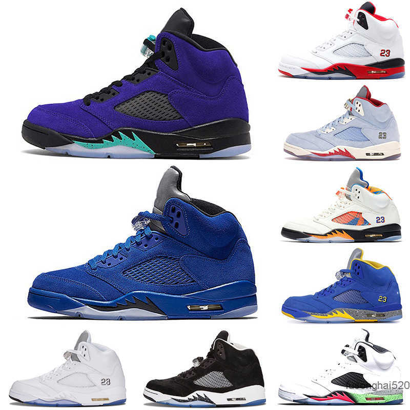 

2022 2021 men basketball shoes 5 5s Alternate Grape Blue suede Fire Red International Flight Laney Royal Metallic Silver Oreo Space Jam JORDON