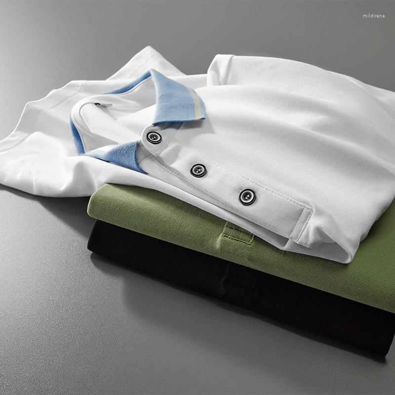 

Men's Polos Ultra Cotton Pique Sport Polo Shirt Men Classic Short Sleeve Solid PoloShirt Summer Green Regular-Fit Jersey 2022 Big Size, Dxpl313 white