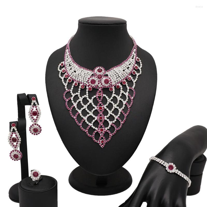 

Necklace Earrings Set Dubai Charm African Bridal Ring Drop Gold Jewelry For Women Wedding Party, Picture shown
