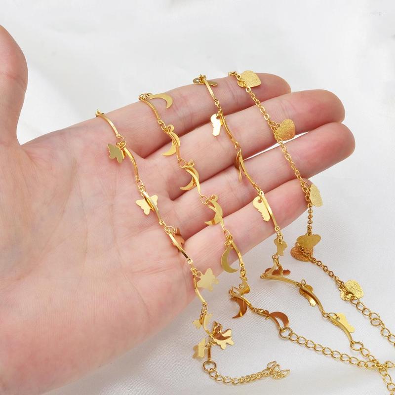 

Anklets Anniyo Charm Anklet Of Butterfly Dolphin Stone Shell Cross Heart Fish Foot Chain Gold Color Jewelry Wedding Party #200309