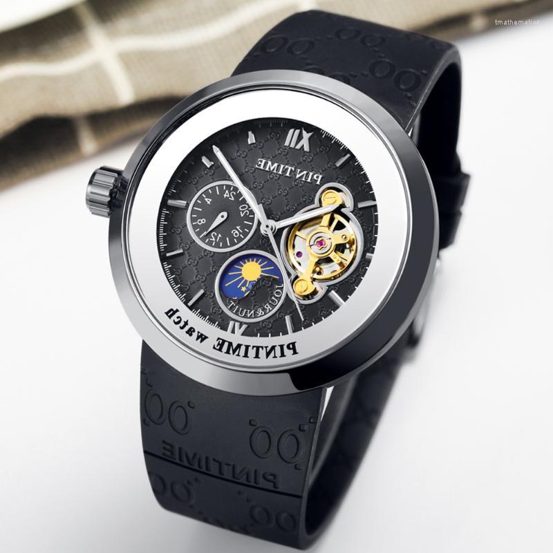 

Wristwatches Automatic Mechanical Watch For Men Luxury Top Brand Mens Hip Hop Sports Bussiness Watches Male Clock Hombre Relogio MasculinoWr