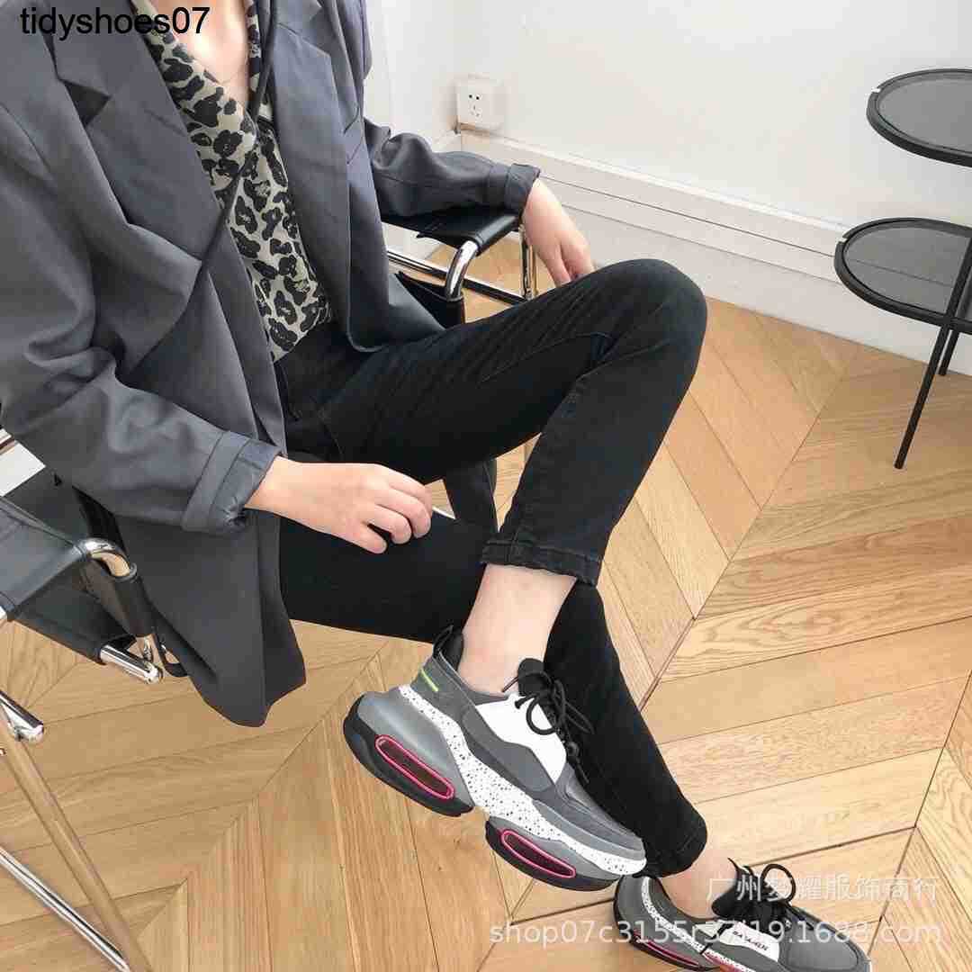 

High version Balmas 22 new fashion lace up dad shoes round head casual sports shoes Graphite black women's single shoes, Color