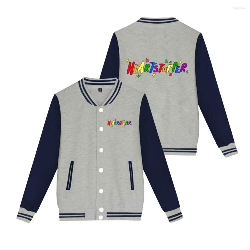 

Men's Hoodies Heartstopper Rainbow Tracksuit Baseball Uniform Jackets Women Men Sweatshirt Harajuku Streetwear 2022 Japan Manga Unisex, Black