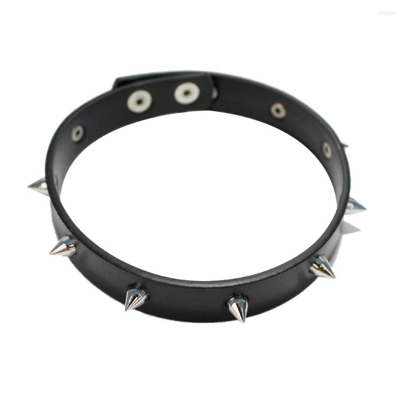 

Choker Punk Lady Girl Gothic Leather Spike Rivet Buckle Collar Necklace