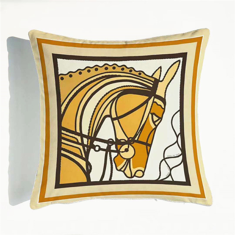 

cushion cover 45X45CM Horse Pillow Case Velvet Pillowcase with hidden zip Sofa Car for Office Home Decoration, 01