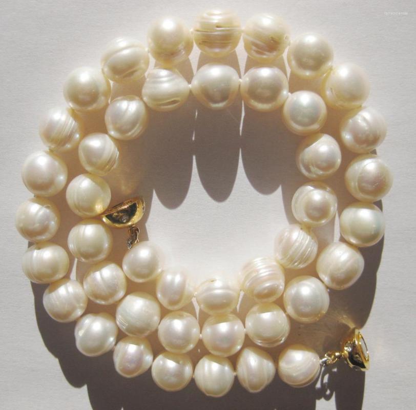 

Choker Large 9-10mm White Baroque Cultured Freshwater Pearl Necklace Gold Plated