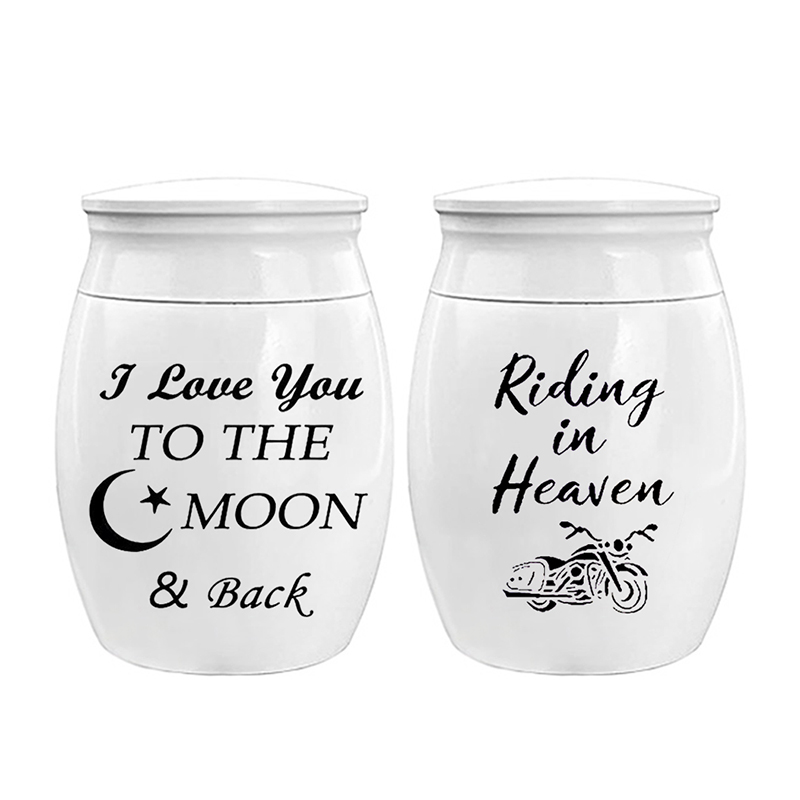 

Moon Cremation Memorial Pendant Urn Motorcycle Keepsake Urns for Ashes Engraved with Riding in Heaven I Love you To The Moon and Back