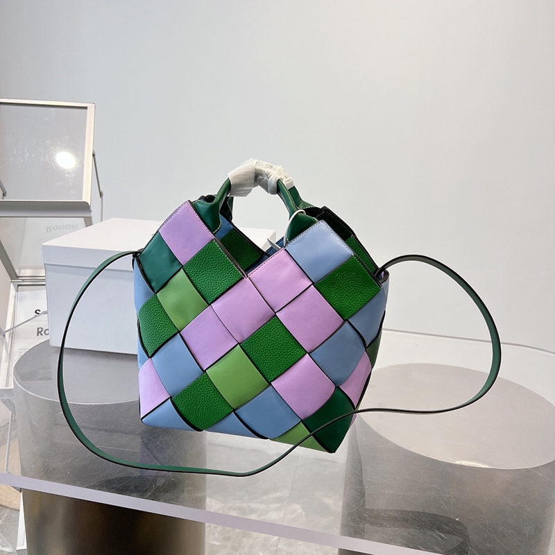 

totes bags shoulder bag Handbags crossbody tote cowhide leather woven 9 color Beige Cream split brown designer bag Surplus basket A521T32X20 A521T32X26, Yellow-brown