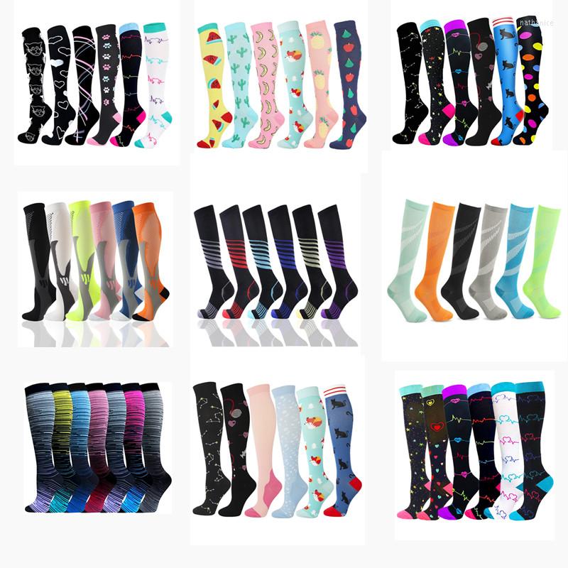 

Men's Socks 6 Pairs/dozen Compression Dropship Men Women Nurses Running Graduated For Edema Diabete Varicose Veins Pregnancy Swelling, 1 pairs wysz03-white