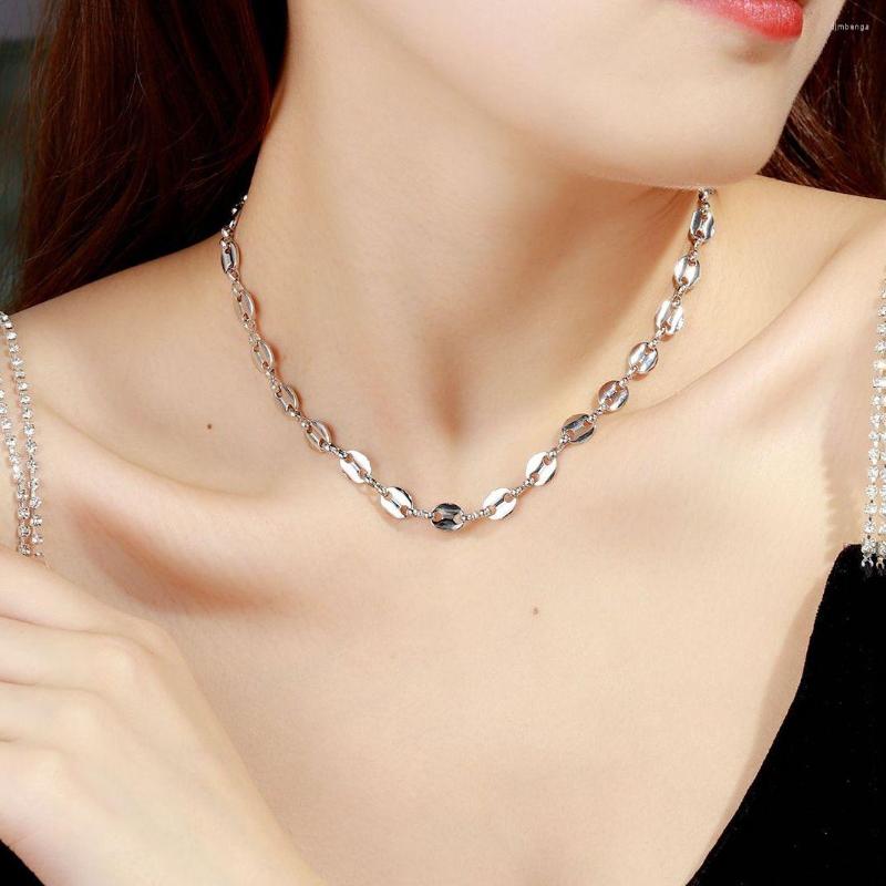 

Choker DasCus 5mm Bottle Cap Alloy Chain Silver Gold Color Women's Necklace Hip Hop Neck For Men Minimalist Gift Friends