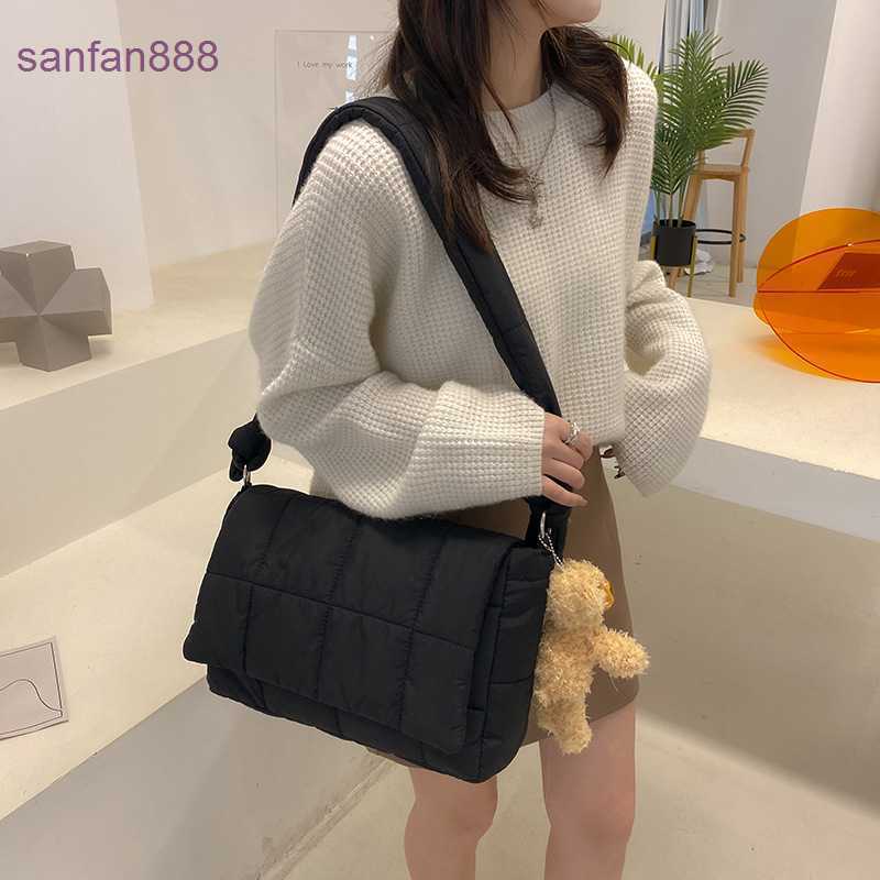Bottegas Bag Venetas Jodie Net red 2023 autumn and winter new messenger small square bag sponge woven pillow single shoulder portable female C303