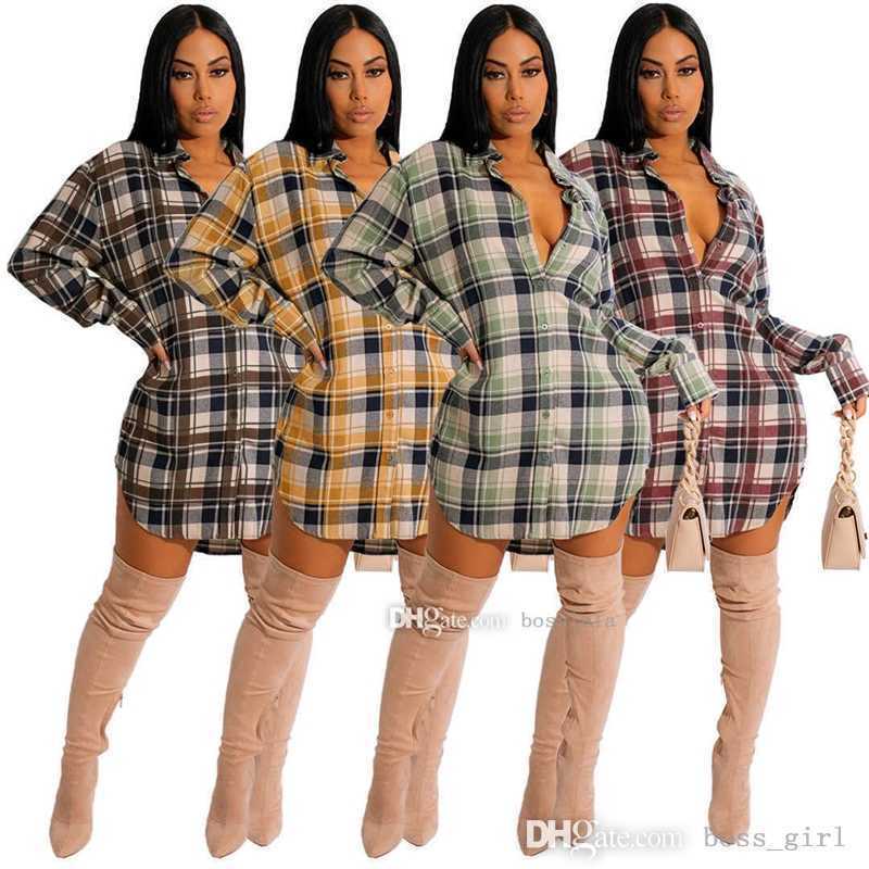 

Womens Plaid Shirt Casual Dress Fashion Comfortable Cotton Long Sleeve Top Coat 2022 Fall, Brown