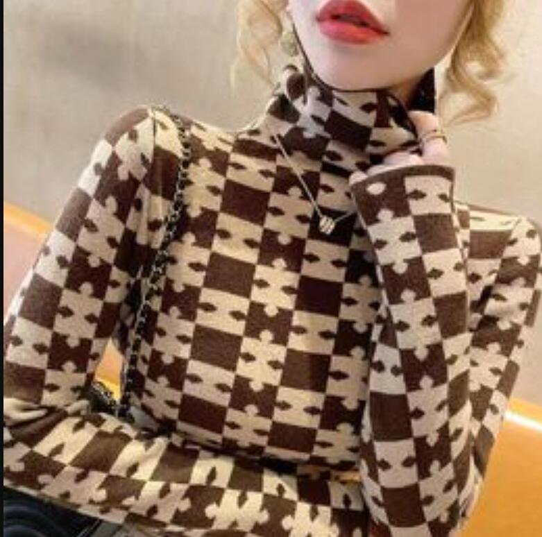 

Womens sweater for stretch turtleneck for keeps warm O letter ribbed knitted pullover Y2k new fashion punk top, 14