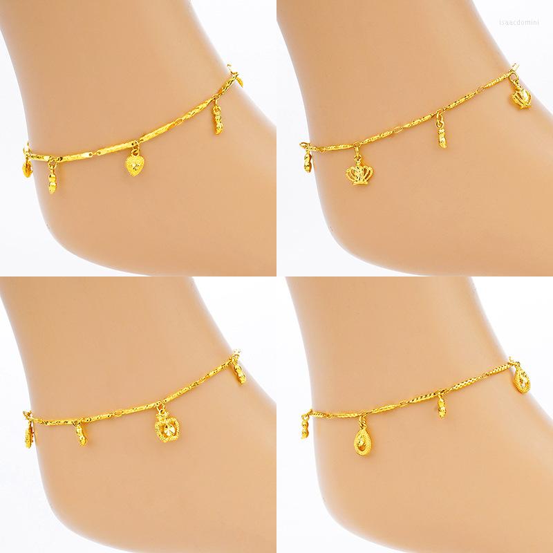 

Anklets Punk Ankle Bracelet For Women Bracelets On The Leg Aesthetics Twisted 24K Gold Color Cuban Link Chain Foot Jewelry 2022