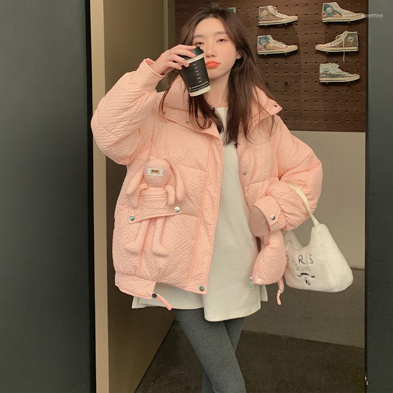 

Women' Down Winter Padded Jacket Women Tide Style Short With Hat To Keep Warm Coat Top Z