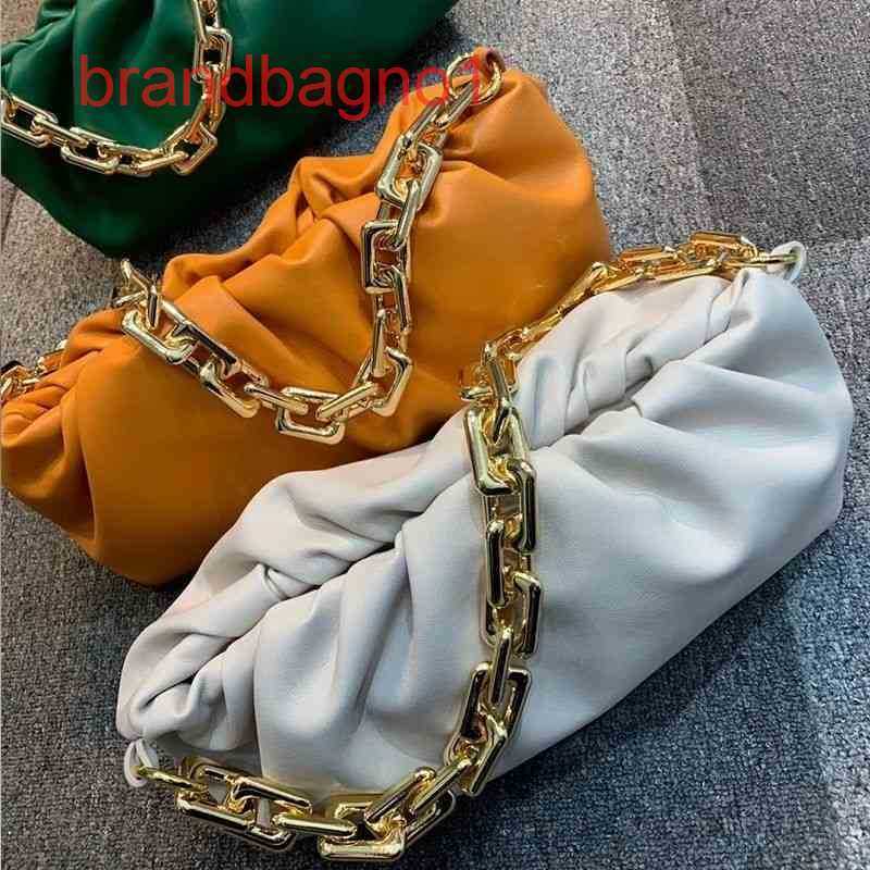 

Bottegas Bags Venetas Designer Pouch Bag Luxury Women clutch Handbags Cow Single Shoulder Leather Underarm Pleated DOYT, Orange chain + leather shoulder strap