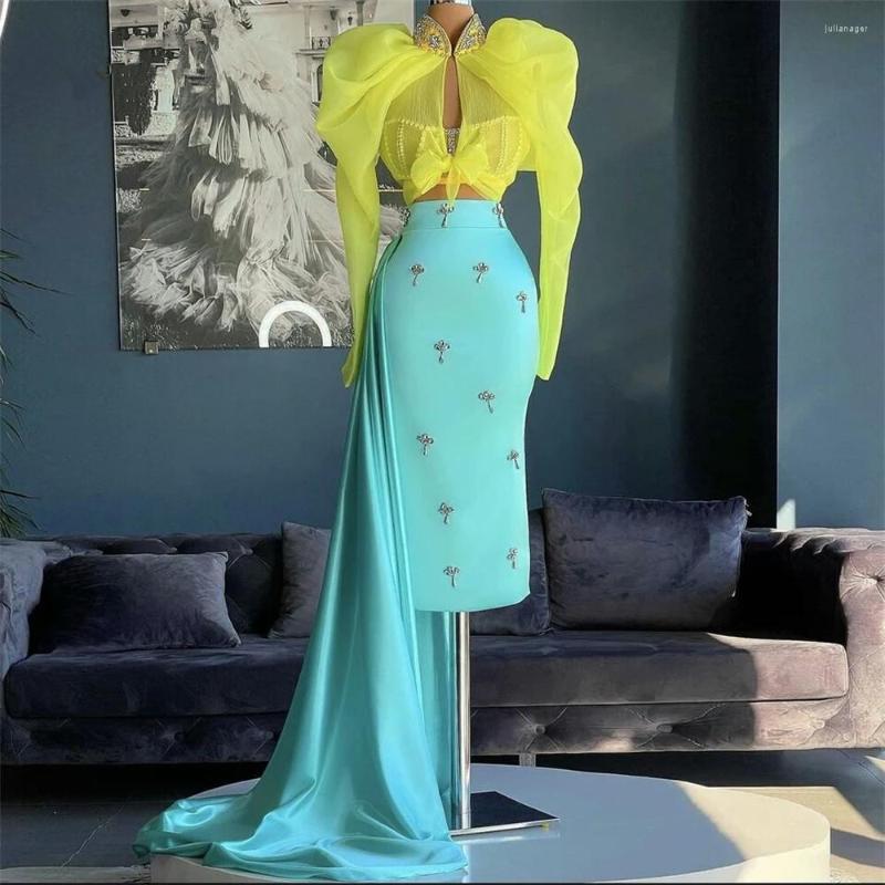

Party Dresses In Elegant Three Piece Prom Dress Long Sleeves Crystals Train Women Special Occasion Evening Gowns Custom Made, Pink