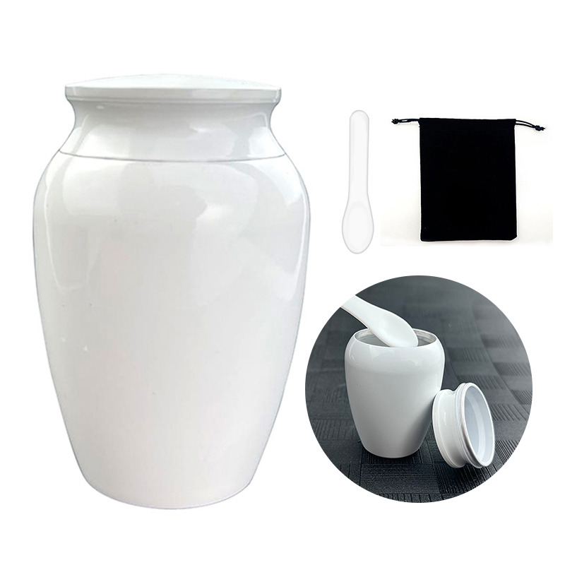 

Small Keepsake Pendant Urns for Human Ashes White Memorial Jar - A Simple Elegant and Minimalistic Resting Place for Your Loved One