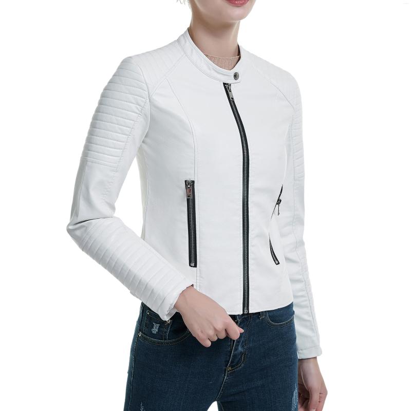 

Women' Leather Long Sleeves Womens Jackets 2022 Black Pink White Clothing Slim Motorcycle Jacket Women Outerwear Coats Winter, Z009 black