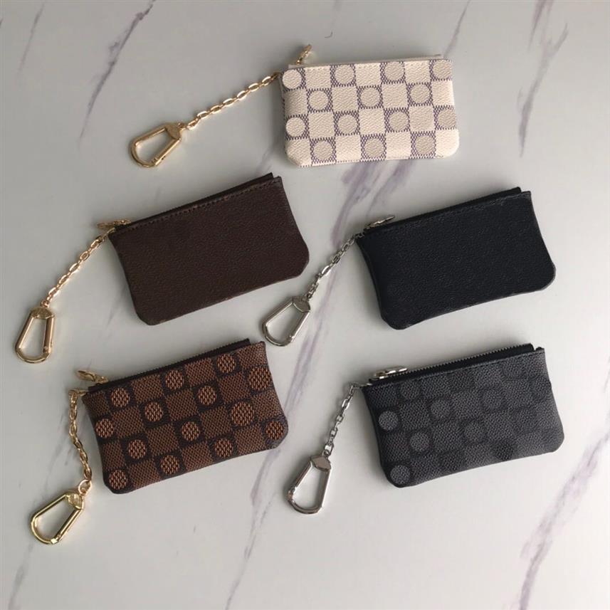 

Luxury designer Wallet Damier Coin Purse Zippy Lady chain Wallets Fold Card Holder Passport Women flower Purses key Pouch shi196g, White grid