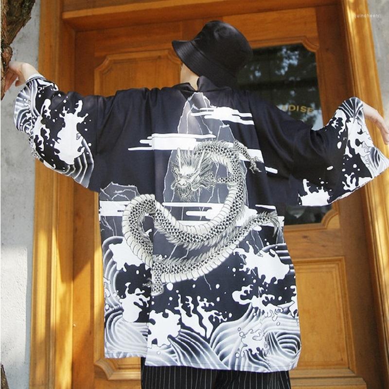 

Men's Casual Shirts Hawaiian Shirt For Men Short Sleeve Japanese Streetwear Harajuku Japan Clothes Kimono Cardigan Men's ZZ2009, 12