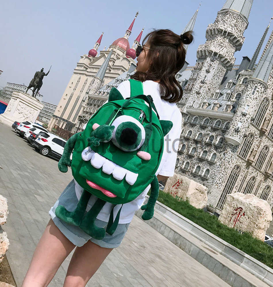 

Designer Cartoon Cute One Eyed Monster Bag Tote Shoulder Handbag Messenger Mens Womans Fashion Student Backpack Trend Large Capacity Schoolbag, One eyed monster(without pendant)