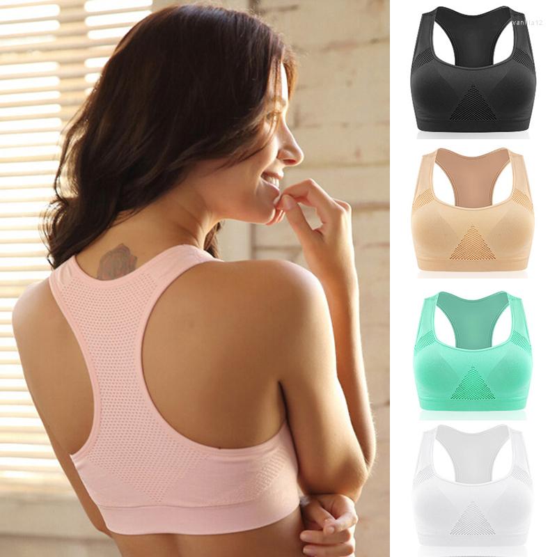 

Yoga Outfit Women Female Dry Quick Push Up Natural Color Sports Bra Tank Tops Shirt With Padding For Running Fitness Gym Bras, Khaki