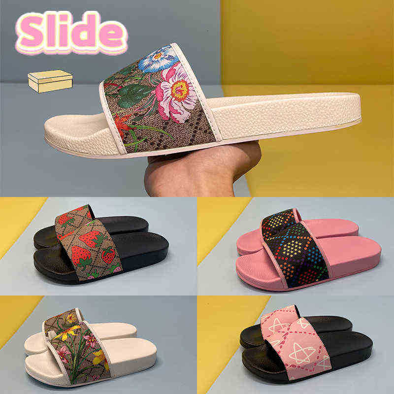 

with Box Beach Slippers Men Shoes Interlocking g Matelasse Red Black Web Slide Sandals Rubber White Bloom Leather Women Slides, Color 8