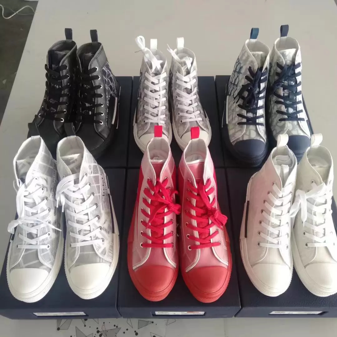 

Designer B23 Shoes Oblique Technology Trainers Sneakers High-Top White and Black Canvas Casual Shoes Men Women Breathable Outdoor Platform Lace Up Flat Trainer