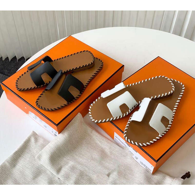 

Summer New H-slipper Woven Sandals Women's Flip Flops Casual Flat Slippers Wearing Sandals Outside Real Leather Women Shoes 35-42 No Box, Red