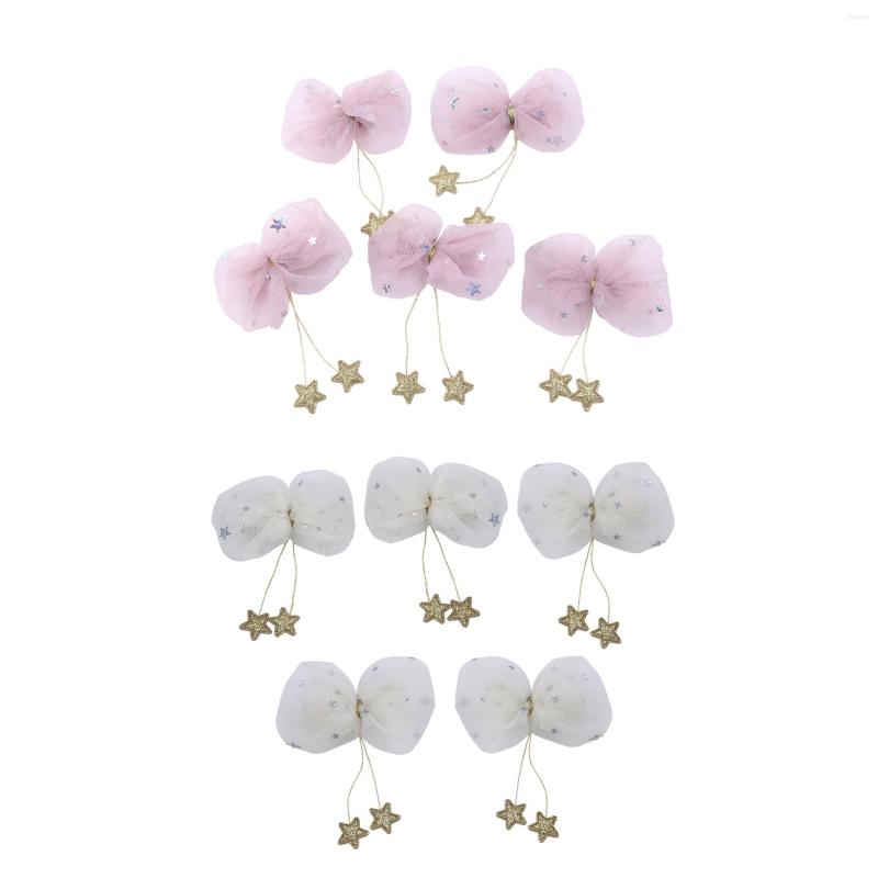 

Hair Accessories ASDS-Ladies Hanging Small Stars Bow Hairpins Girls Headdress Female, Pink