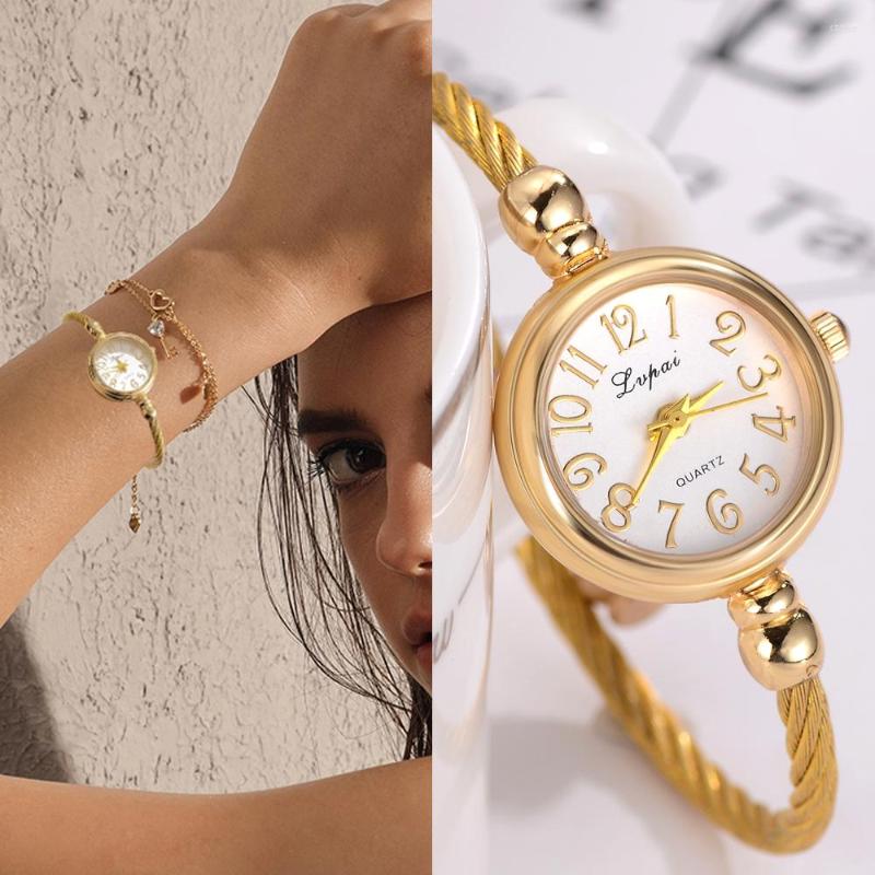 

Wristwatches Lvpai Simple Women Watches Small Gold Bangle Bracelet Luxury Watche 2022 Fashion Brand Roman Dial Retro Ladies Gift, Silver white c