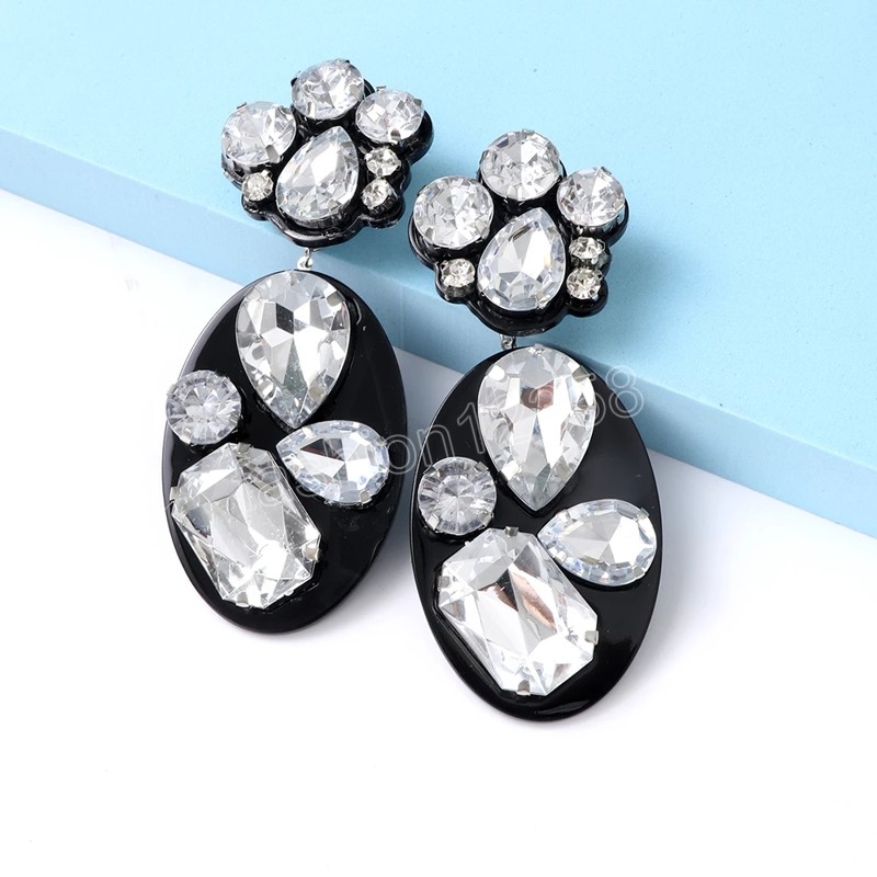 

White Rhinestone Tassel Earrings Dangle Earrings Statement Jewelry For Women Xmas Gift