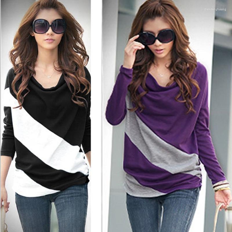 

Women' Hoodies Stripe Patchwork Harajuku Female Clothes Long Sleeve Oversized Shirts Pullovers Autumn 2022 Fashion Sweatshirt, Black