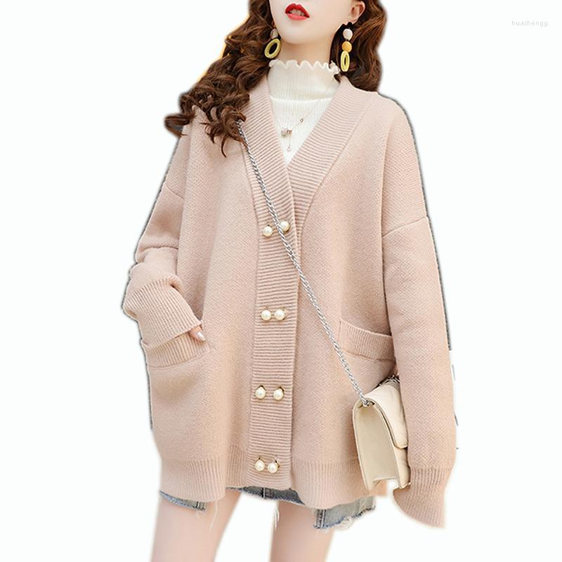 

Women' Knits Cotton Solid Cardigan Long Sleeve Knitted Sweater Women Open Stitch Casual Sweters Invierno 2022 Loose Mujer Women, Beige