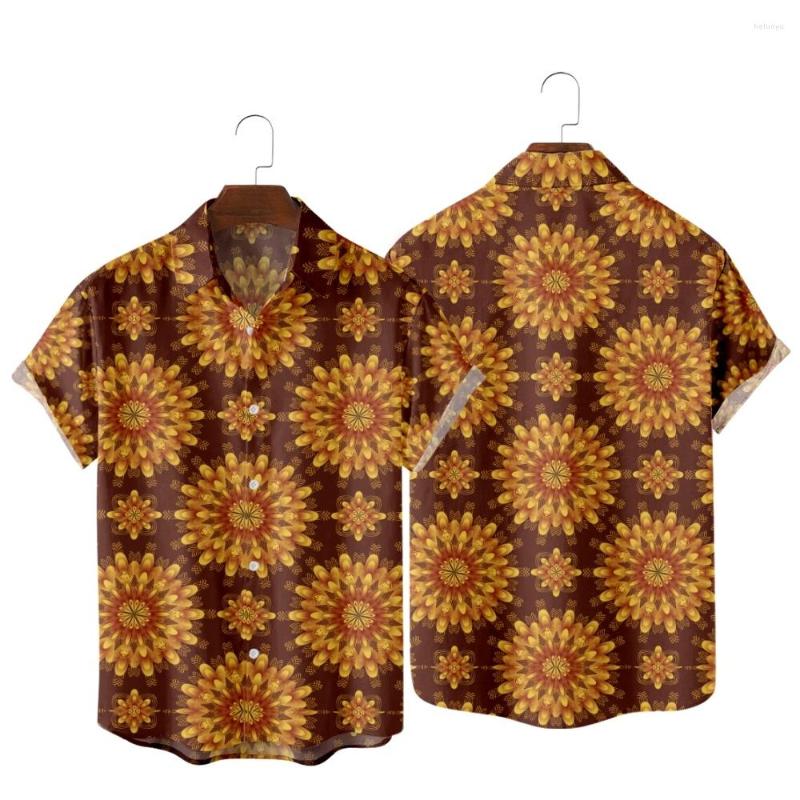 

Men's Casual Shirts 2022 Plaid Print Men's And Women's Short Sleeves Tops Buttoned Beach Shirts--, Picture color