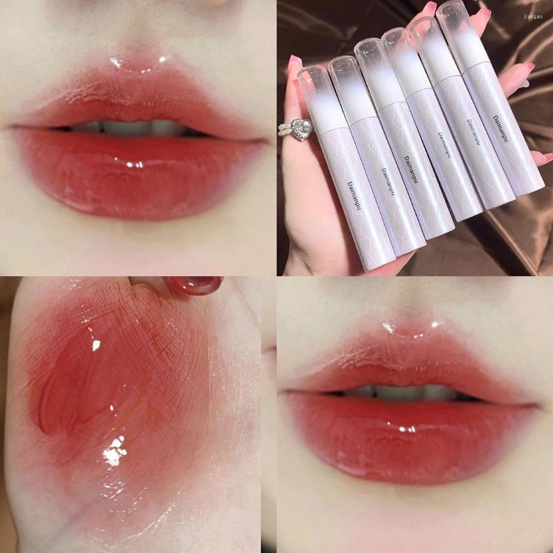 

Lip Gloss Strawberry Red Mirror Transparent Glass Glaze Waterproof Liquid Lipstick Nude Peach Pink Clear Tint Makeup, 02